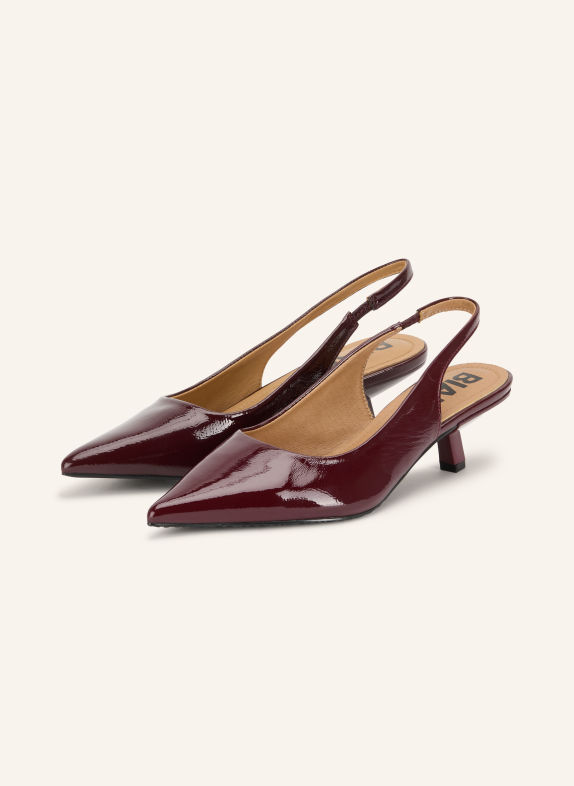 BIANCO Czółenka typu slingback BIAKRISTIN CIEMNOCZERWONY