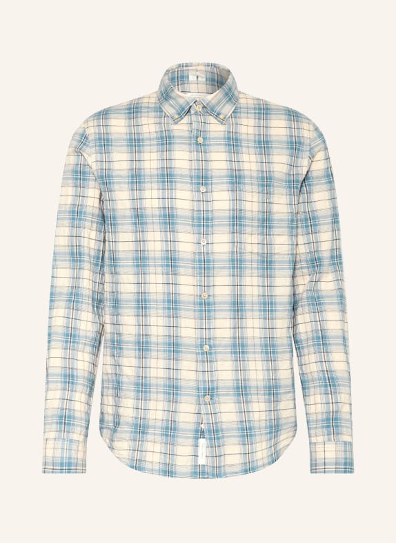 ARKET Flanellen overhemd BARD Regular Fit ECRU / BLAUWGRIJS / ZWART