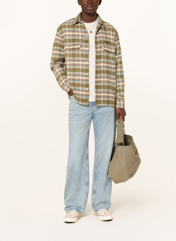 ALLSAINTS Overhemd SLAM Comfort Fit GROEN / BRUIN / CRÈME