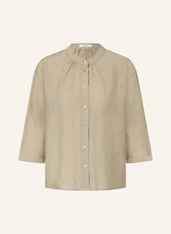 OPUS FABELL blouse-style shirt with 3/4 sleeves OLIVE