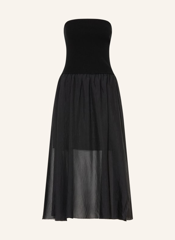 ALLSAINTS Off-Shoulder-Kleid TEGAN im Materialmix SCHWARZ