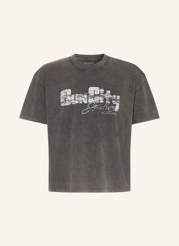 ALLSAINTS T-Shirt SUN CITY DUNKELGRAU / WEISS