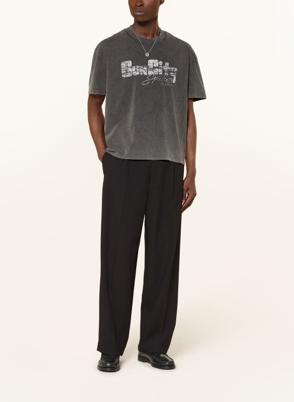 ALLSAINTS T-shirt SUN CITY DONKERGRIJS / WIT