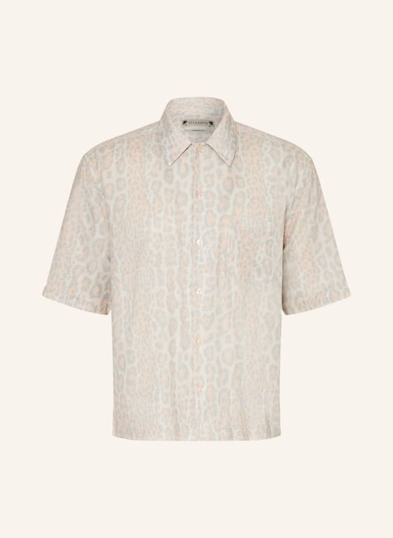 ALLSAINTS Kurzarm-Hemd CRUZ LEO Oversized Fit ECRU / HELLBLAU