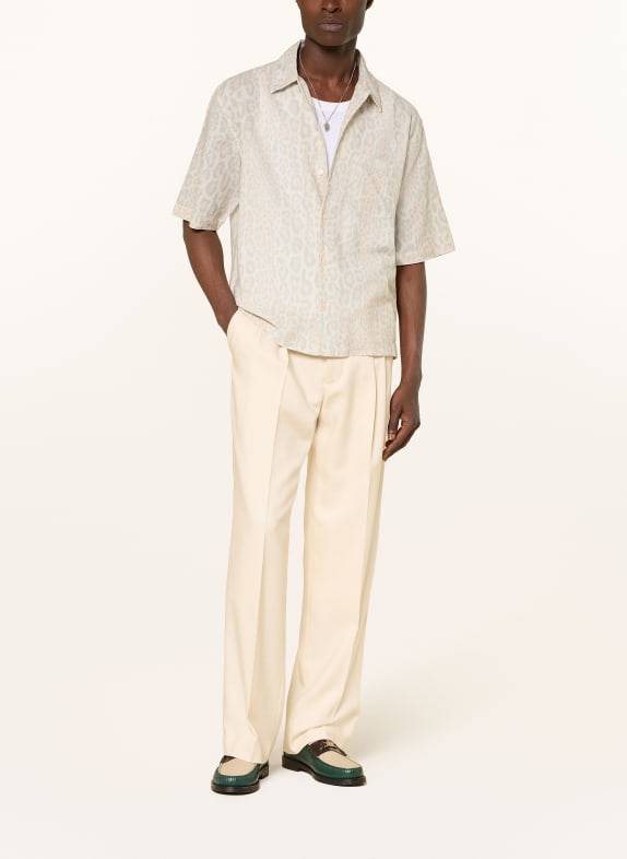 ALLSAINTS Overhemd met korte mouwen CRUZ LEO Oversized Fit ECRU / LICHTBLAUW