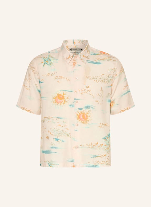 ALLSAINTS Kurzarm-Hemd BREEZER Comfort Fit ECRU / DUNKELGELB / TÜRKIS