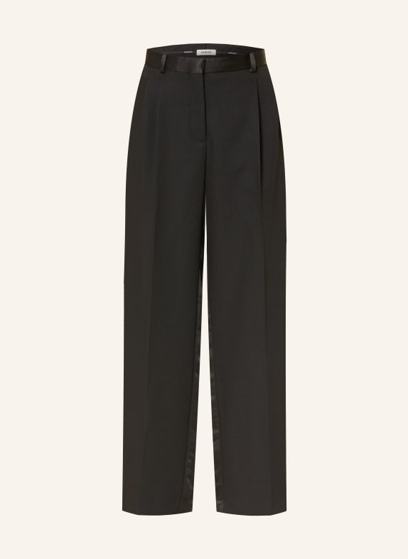 SANDRO Hose im Materialmix SCHWARZ