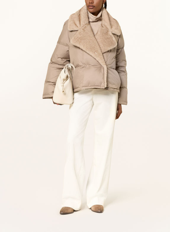 ANTONELLI firenze FICO Down Jacket with Faux Fur BEIGE
