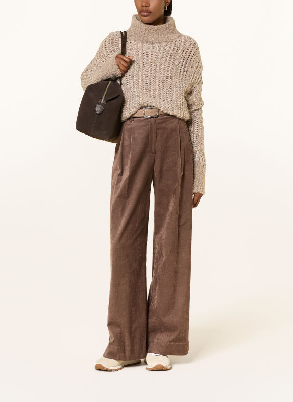ANTONELLI firenze PALMA velvet Marlene pants DARK BROWN