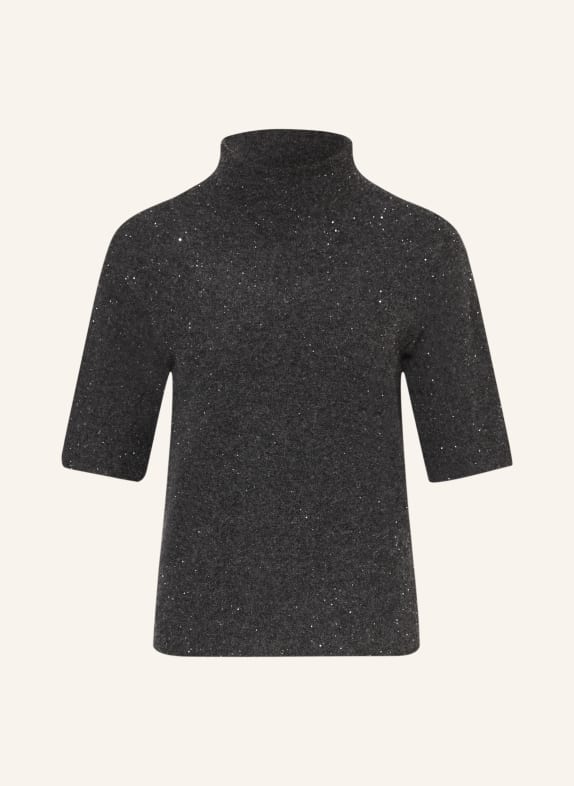 ANTONELLI firenze Gebreid shirt DAKOTA met kasjmier en pailletten DONKERGRIJS