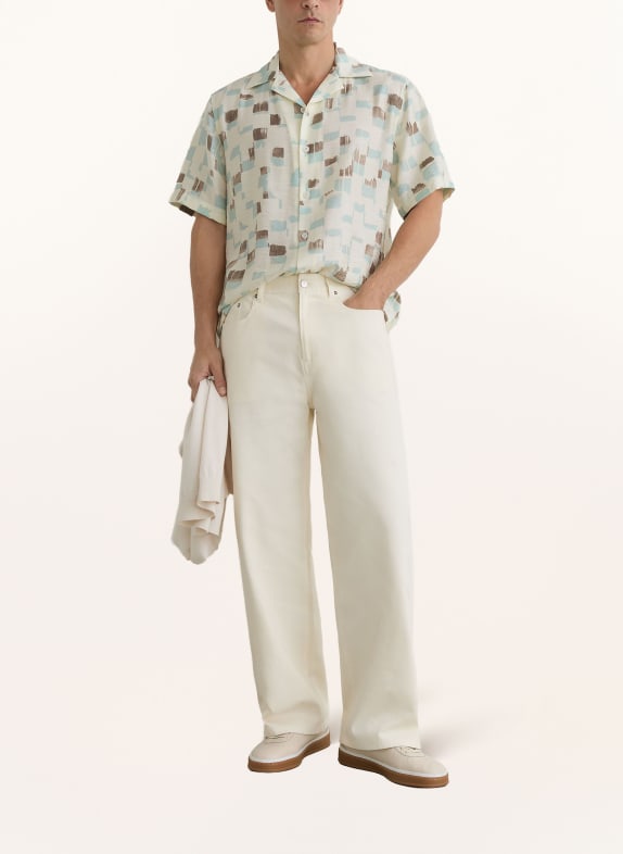 REISS Resorthemd VESPUCCI Comfort Fit ECRU / BRUIN / LICHTBLAUW