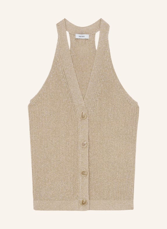 REISS Gebreid vest LILIANA met glittergaren GOUD