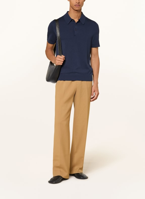SANDRO Strick-Poloshirt mit Seide DUNKELBLAU