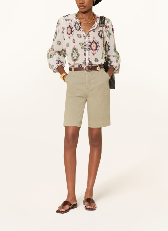 ba&sh Džínové bermudy TODD green khaki