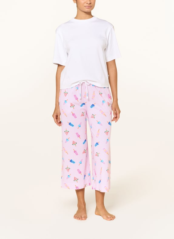 mey Pyjamasbyxor i serien COOLING ICE ROSA / BLÅ / VIT