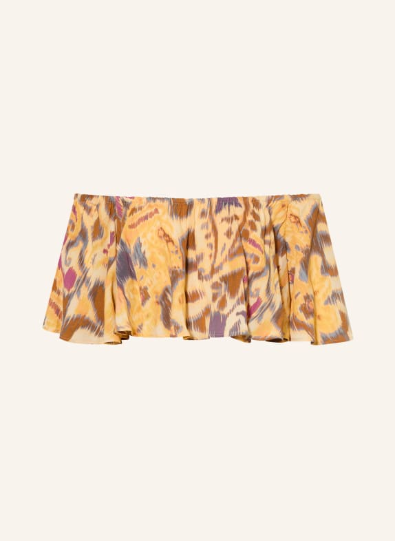 ba&sh Off-Shoulder-Top MANTHEA DUNKELGELB / BRAUN / FUCHSIA