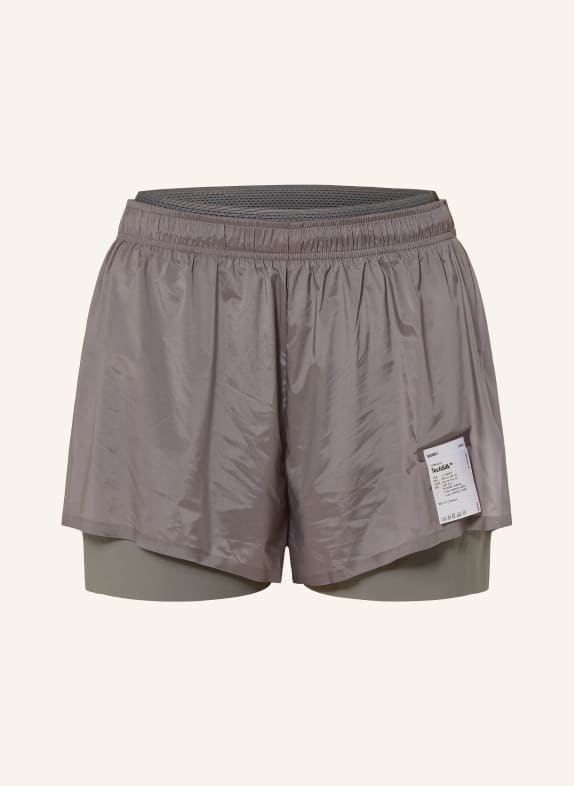 SATISFY Pantaloni scurți de alergare 2 în 1 TECHSILK™ GRI