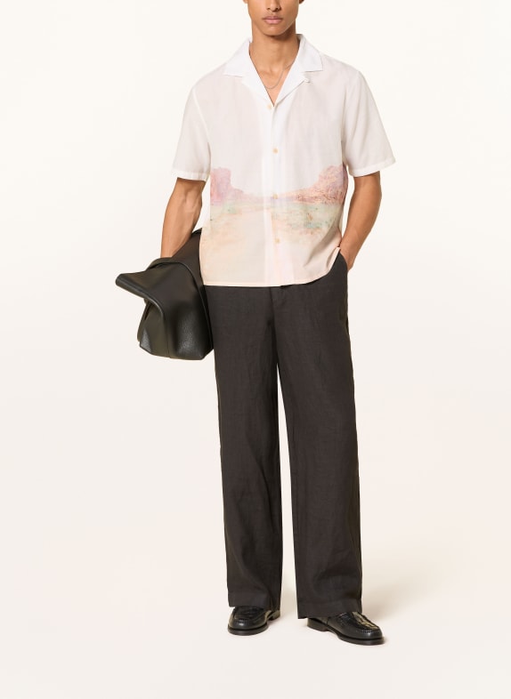 ALLSAINTS Resorthemd MONUMENT SS Boxy Fit WIT / VIEUX ROSE / LICHTORANJE