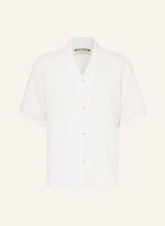 ALLSAINTS SEPAL Boxy Fit linen resort shirt WHITE