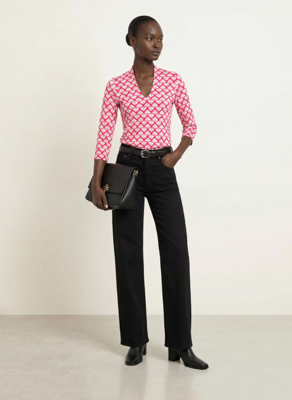 HOBBS Shirt AIMEE met 3/4-mouwen FUCHSIA / ECRU
