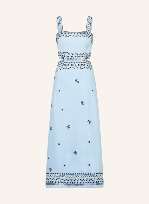 maje Kleid mit Leinen und Cut-outs HELLBLAU / WEISS / SCHWARZ