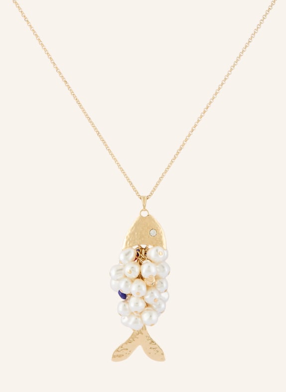 maje Halskette GOLD / DUNKELBLAU / WEISS