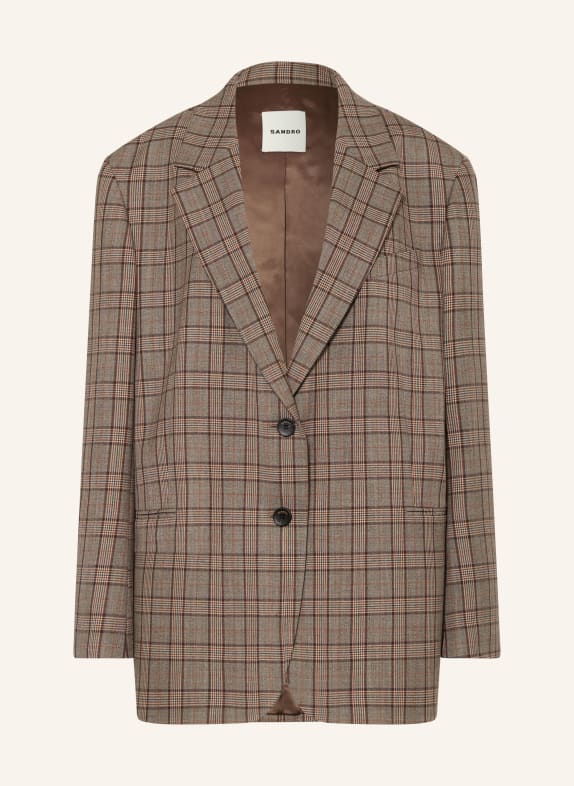 SANDRO Oversized-Blazer DUNKELBRAUN / BRAUN / BEIGE