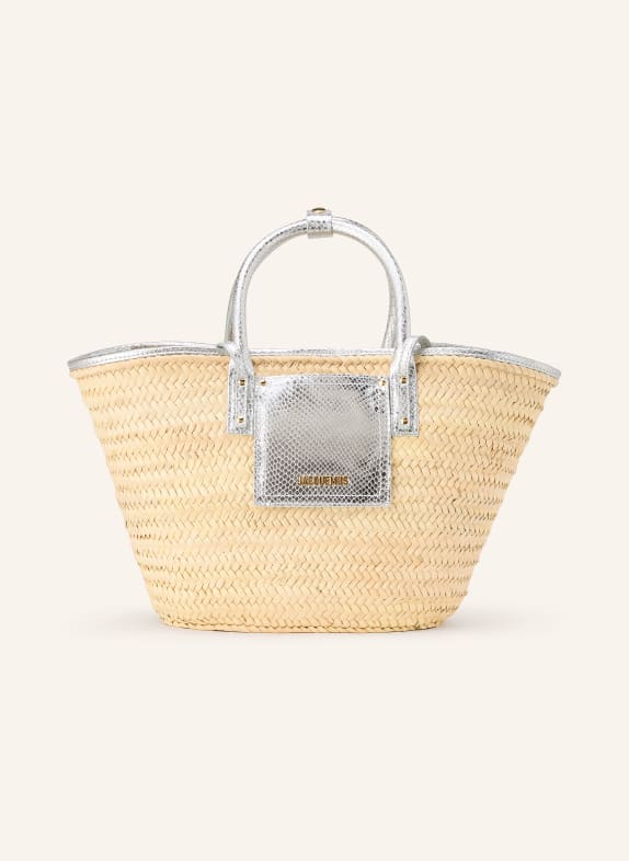 JACQUEMUS LE PANIER SOLI Tote Bag BEIGE / SILVER