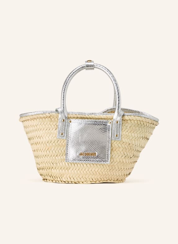 JACQUEMUS LE PETIT PANIER SOLI Tote Bag BEIGE / SILVER