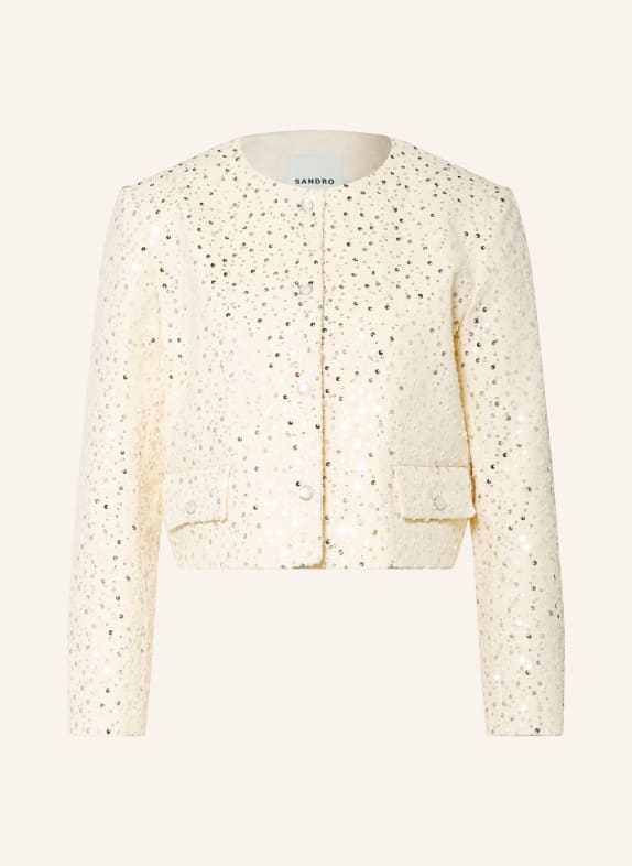 SANDRO Blazer mit Pailetten ECRU