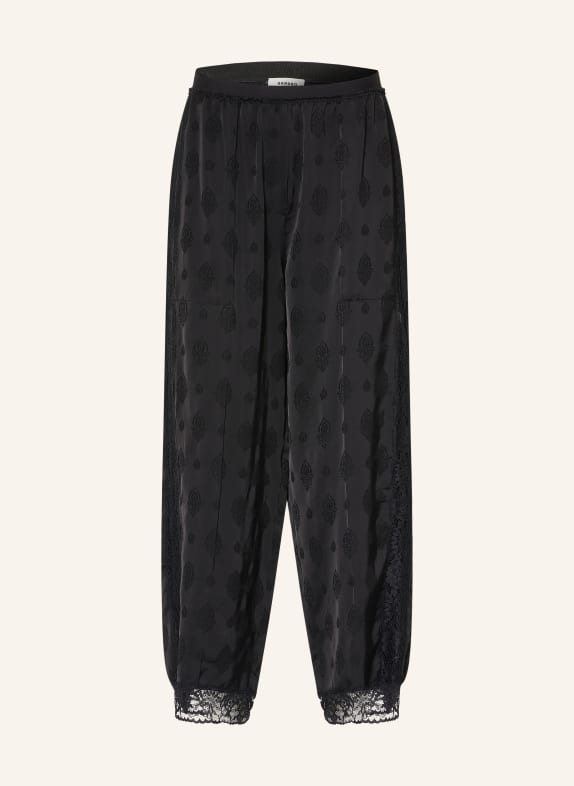 SANDRO Hose mit Spitze SCHWARZ