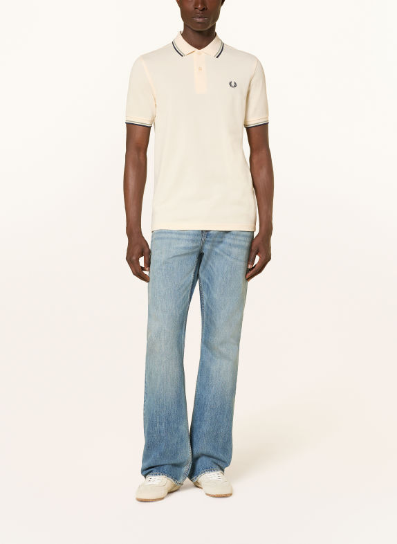 FRED PERRY Piqué poloshirt ECRU / LICHTGROEN / DONKERBLAUW