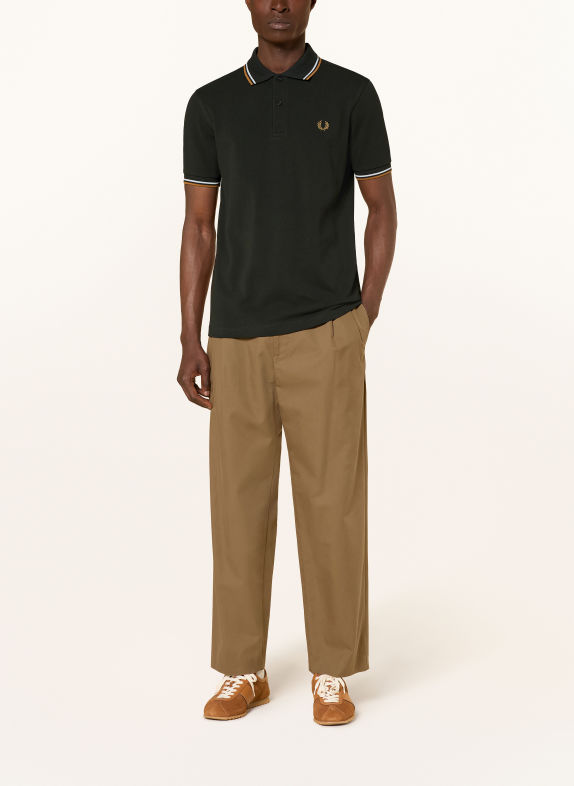 FRED PERRY Piqué poloshirt DONKERGROEN / BEIGE / LICHTGRIJS