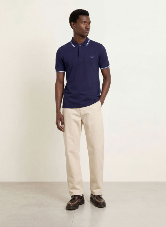 FRED PERRY Piqué poloshirt DONKERBLAUW / LICHTBLAUW / WIT