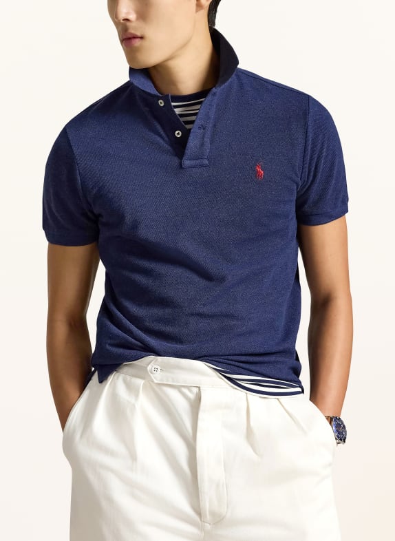 POLO RALPH LAUREN Piqué-Poloshirt Custom Slim Fit DUNKELBLAU / DUNKELROT