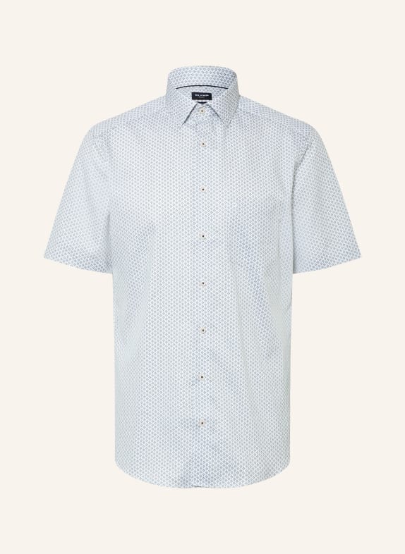 OLYMP Chemise à manches courtes Luxor, coupe moderne OLIVE / BLEU FONCÉ / BLANC