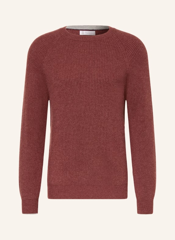 BRUNELLO CUCINELLI Cashmere-Pullover DUNKELROT