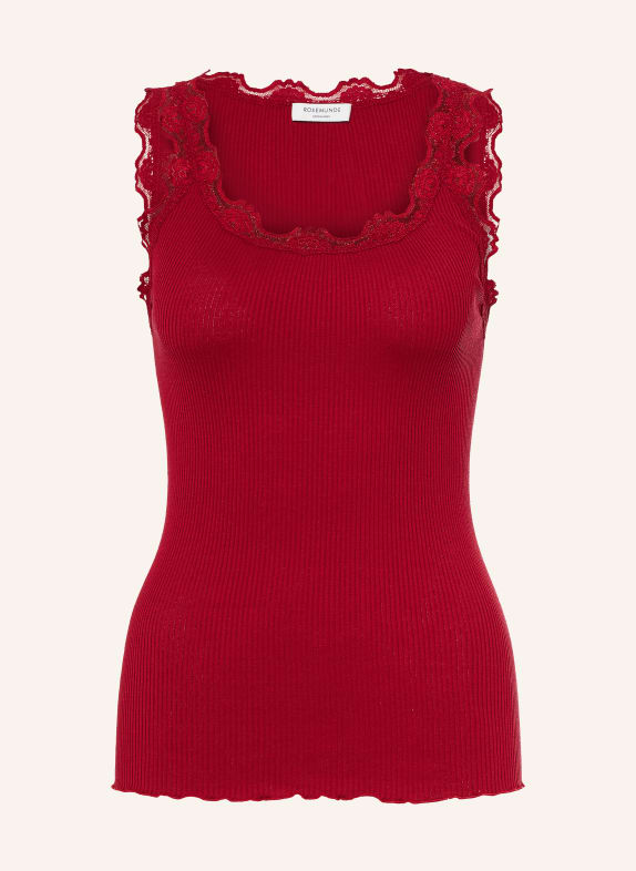 rosemunde Seidentop BABETTE mit Spitze ROT