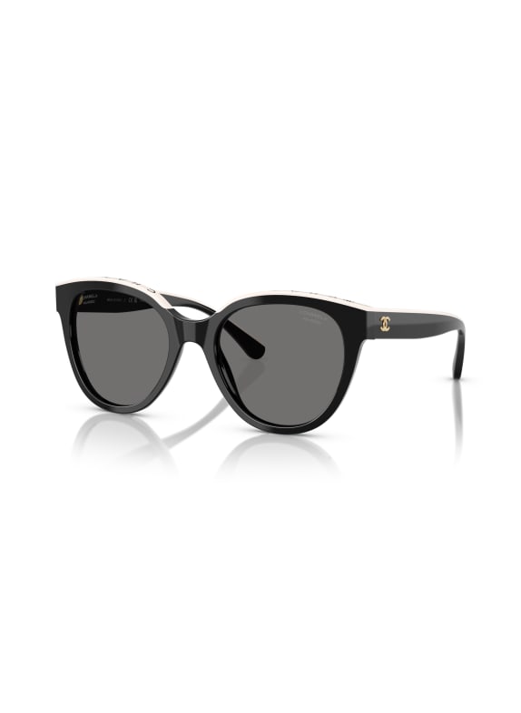 CHANEL Vlinderzonnebril ZWART/ DONKERGRIJS POLAR