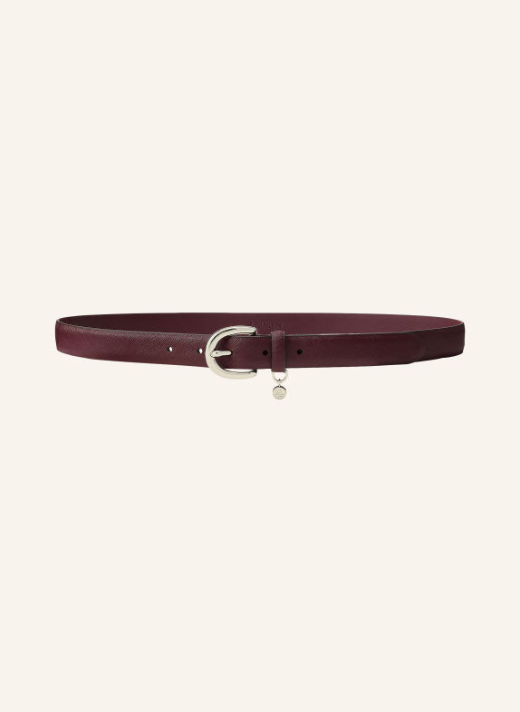LAUREN RALPH LAUREN Leren riem DONKERROOD