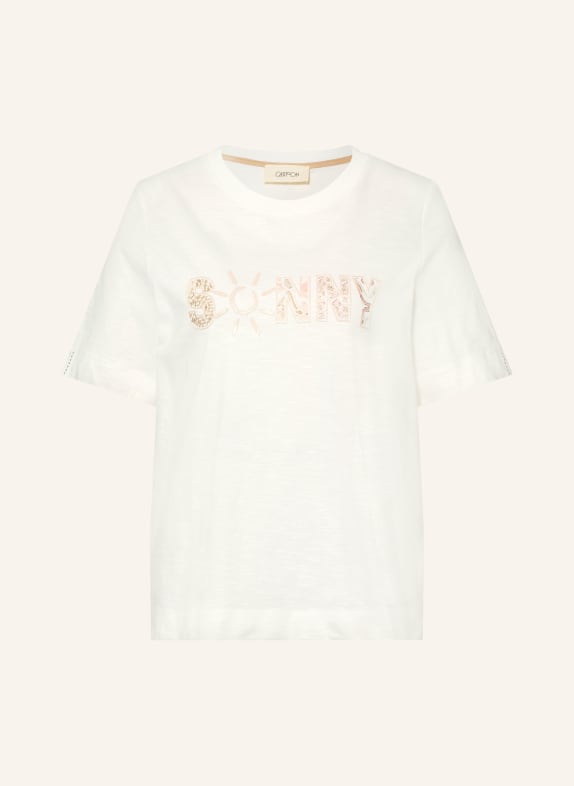CARTOON T-shirt in a blend of materials WHITE / LIGHT BROWN / LIGHT PINK