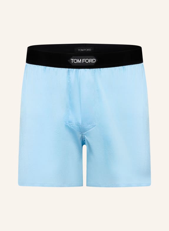 TOM FORD Boxershorts aus Seide HELLBLAU / SCHWARZ