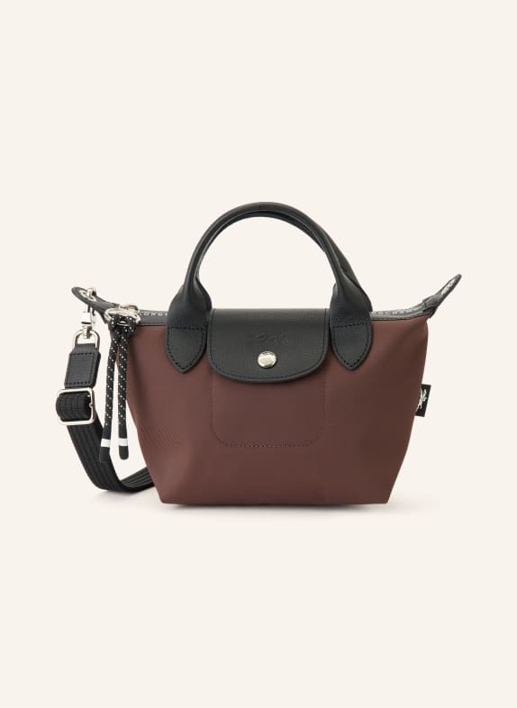 LONGCHAMP Umhängetasche LE PLIAGE ENERGY DUNKELBRAUN / SILBER / SCHWARZ