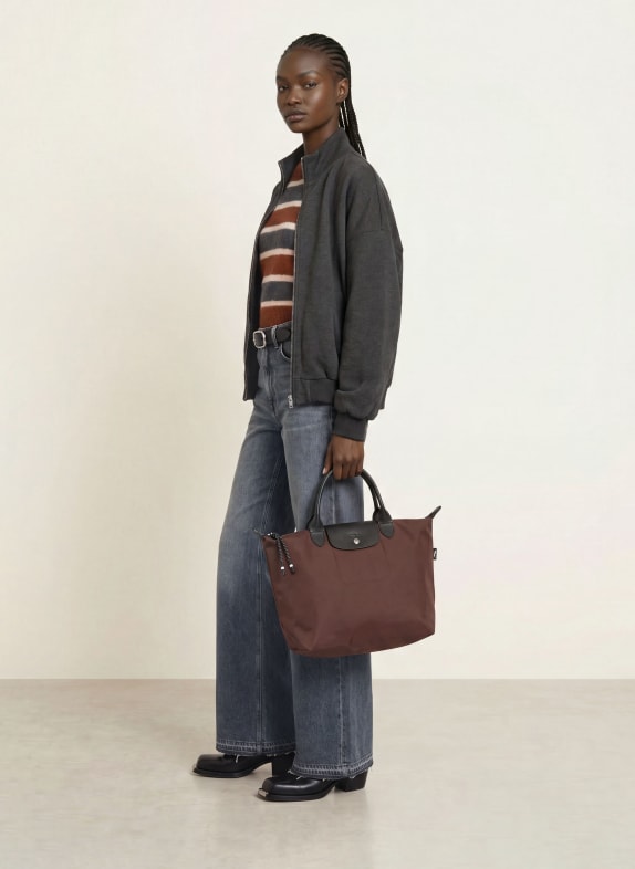 LONGCHAMP Shopper LE PLIAGE ENERGY MEDIUM MØRKEBRUN / SØLV / SORT