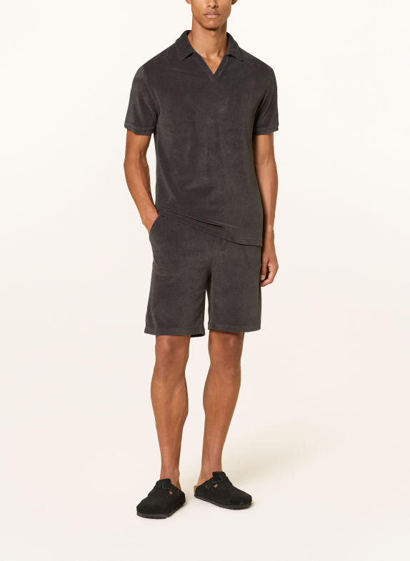 Juvia Frottee-Poloshirt DUNKELGRAU