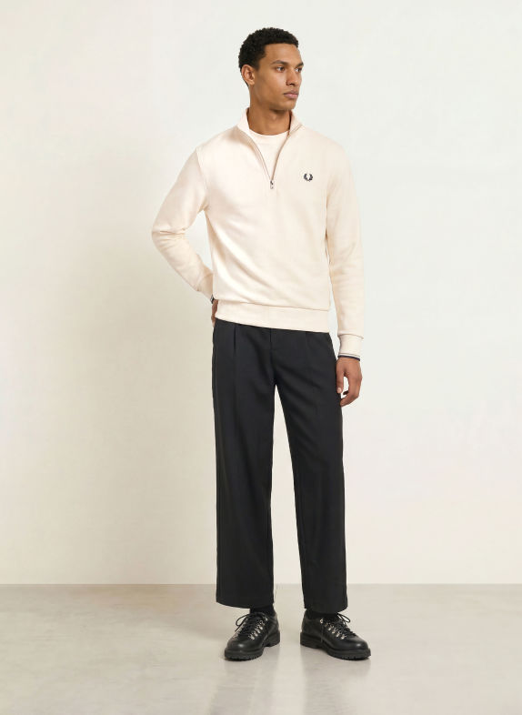 FRED PERRY Sweat-Troyer ECRU / OLIV / DUNKELBLAU