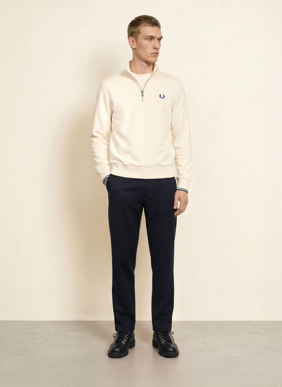 FRED PERRY Sweatshirt met capuchon ECRU / BLAUW