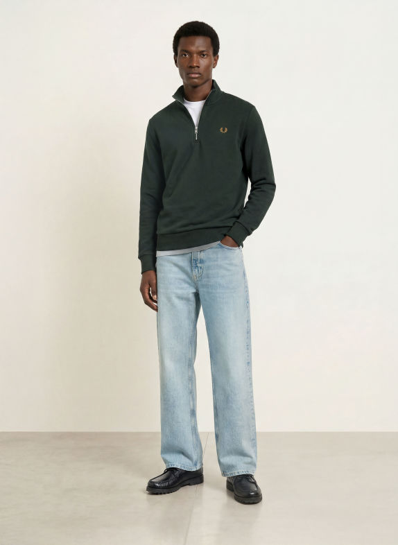 FRED PERRY Sweat-Troyer DUNKELGRÜN