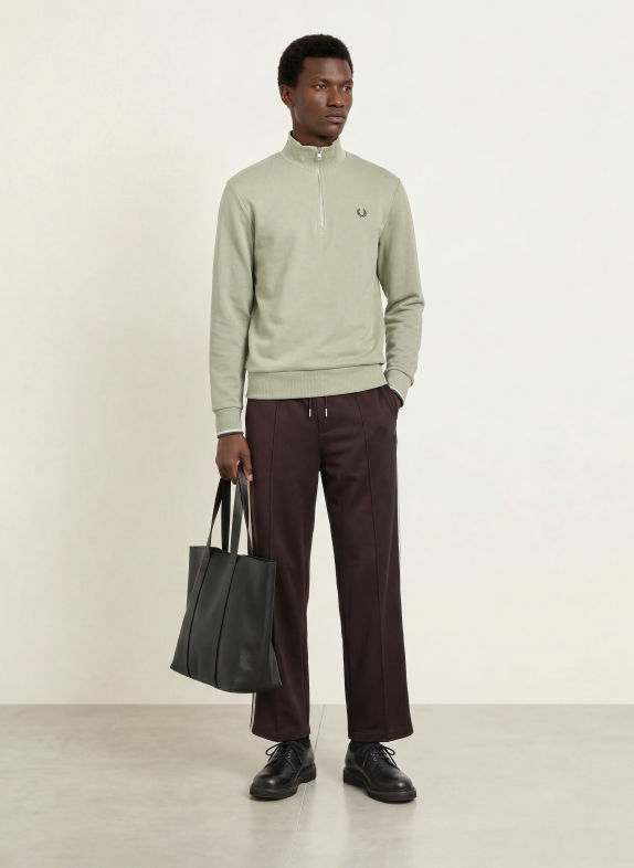 FRED PERRY Hanorac VERDE DESCHIS / ALBASTRU ÎNCHIS / ALB