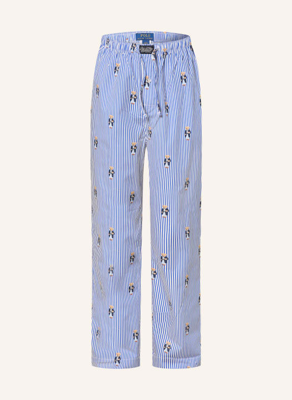 POLO RALPH LAUREN Schlafhose BLAU / BEIGE / WEISS